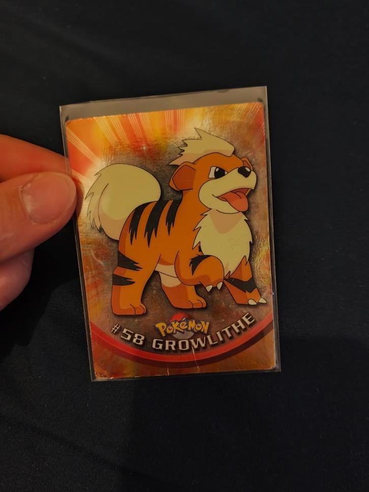 Carte Pokemon Growlithe #58 Holo Topps - EN état moyen, Hobby en Vrije tijd, Verzamelkaartspellen | Pokémon, Gebruikt, Losse kaart