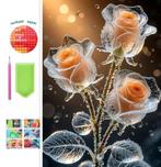 Peinture au diamant roses congelées 50x40cm (carré), Envoi, Neuf, Autres types