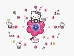 Hello Kitty Wandklok met Muurstickers - VAN 19,95 VOOR 7,50!, Kinderen en Baby's, Ophalen of Verzenden, Nieuw, Klok