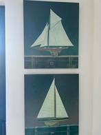 Lot de deux tableaux bateaux, Collections, Marine, Enlèvement ou Envoi, Comme neuf