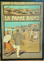 Affiche littorale lithographique 1910, La Panne, Publicité, Rectangulaire vertical, Avec cadre, A1 jusqu'à A3