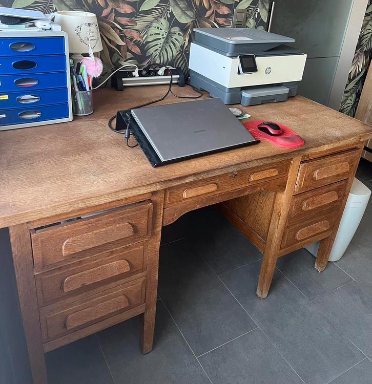 Grote bureau en archiefkast, Huis en Inrichting, Bureaus, Gebruikt, Bureau, Ophalen