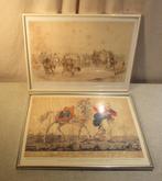 2 belles gravures anciennes avec des chevaux - 41x31, Enlèvement ou Envoi
