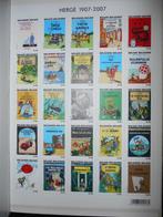 Feuille de timbres Tintin ( Hergé 1907-2007), Timbres & Monnaies, Enlèvement ou Envoi