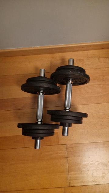 Modulaire halters van 2x10 kg, Sport en Fitness, Ophalen, Zo goed als nieuw