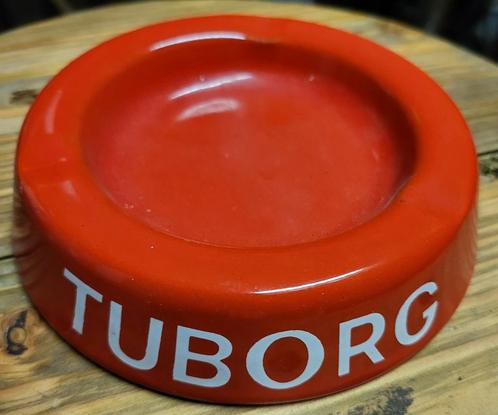 Tuborg asbak email rond, Verzamelen, Biermerken, Zo goed als nieuw, Ophalen of Verzenden