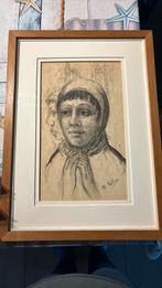 Ingekaderde tekening van Felbier, Antiek en Kunst, Kunst | Tekeningen en Fotografie, Ophalen