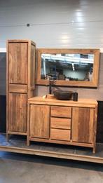 massief teak houten badkamermeubel 80/100/120/180, Nieuw, Ophalen of Verzenden, Minder dan 100 cm, Wastafelkast