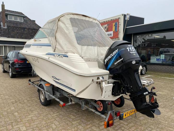 Te koop: Motorboot BEEKMAN Type : alfa 590 fish cabin, Watersport en Boten, Vis- en Consoleboten, Gebruikt, 70 pk of meer, 3 tot 6 meter