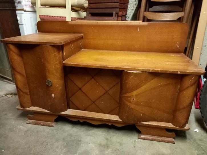 coiffeuse vintage formes arrondies, upcycling, Maison & Meubles, Tables | Coiffeuses, Utilisé, Moins de 100 cm, Bois, Enlèvement