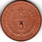 Madagascar : 5 Ariary 1992 KM #17 Réf 14930, Timbres & Monnaies, Monnaies | Afrique, Enlèvement ou Envoi, Monnaie en vrac, Autres pays