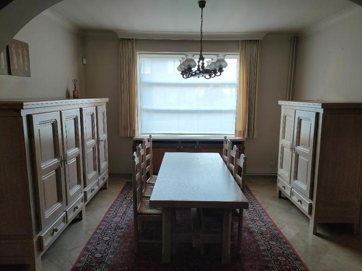 volledige eiken eetplaats, Huis en Inrichting, Complete eetkamers, Gebruikt, Ophalen