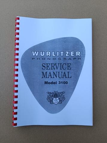 Service Manual: Wurlitzer 3100 (1967) jukebox nieuw !!   beschikbaar voor biedingen
