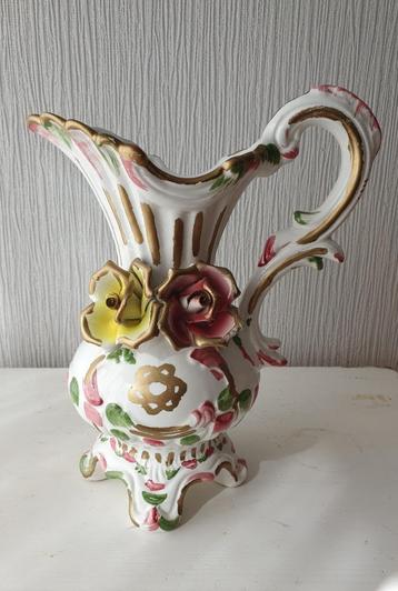 Capodimonte vaas met handgeschilderde bloemen, 30 cm beschikbaar voor biedingen