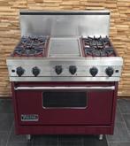 🔥Luxe Fornuis Viking 90 cm bordeuax rood 4 pits GASOVEN, 60 cm of meer, Energieklasse A of zuiniger, Ophalen of Verzenden, Zo goed als nieuw