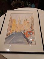 Mooi aquarel ieper, Antiek en Kunst, Ophalen