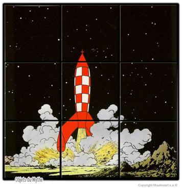 Tintin plaques émaillées 289.5 cm x 289.5 cm 9 éléments beschikbaar voor biedingen