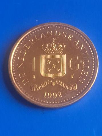 1992 Antilles néerlandaises 1 florin Beatrix en Superbe+/FDC, Envoi, Amérique centrale, Monnaie en vrac