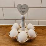 Ecru eierhoudertje "Fresh Eggs", Ophalen, Zo goed als nieuw