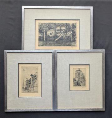 LOT 3 etsen - gesigneerd W. Vaes - ingekaderd  beschikbaar voor biedingen