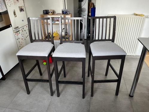 Chaises de bar, Huis en Inrichting, Stoelen, Gebruikt, Drie, Hout, Zwart, Ophalen