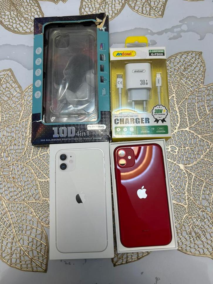 Apple iPhone 11 batterie 100%, Telecommunicatie, Mobiele telefoons | Apple iPhone, Zo goed als nieuw, 64 GB, iPhone 11, Rood, Ophalen