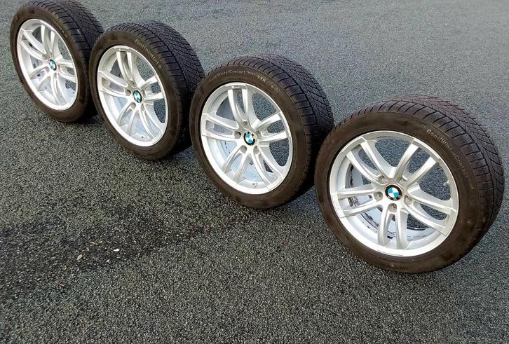 4 très belles jantes BMW avec pneus hiver 245/45-18, Auto-onderdelen, Banden en Velgen, Banden en Velgen, Winterbanden, 18 inch