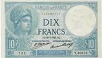 Bankbiljet 10 frank MINERVE FRANKRIJK 1927 F.06.12, Setje, Frankrijk