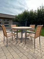 Tafel + 4 stoelen, Tuin en Terras, Ophalen of Verzenden, Zo goed als nieuw, Aluminium