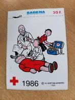 Sticker Rode Kruis 1986 - Suske en Wiske - Sabena, Ophalen of Verzenden, Suske en Wiske, Zo goed als nieuw, Plaatje, Poster of Sticker