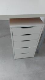 Bureau wit Ikea 200x60 met ladeblok, Huis en Inrichting, Ophalen, In hoogte verstelbaar, Gebruikt, Bureau
