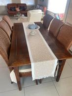 Tafel (eik) met 2 schuifjes . 6 stoelen, Huis en Inrichting, Tafels | Eettafels, Ophalen, Zo goed als nieuw
