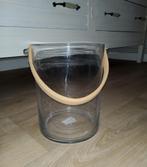 Landelijke glazen pot met handvat in glas, Huis en Inrichting, Ophalen of Verzenden, Nieuw, Glas