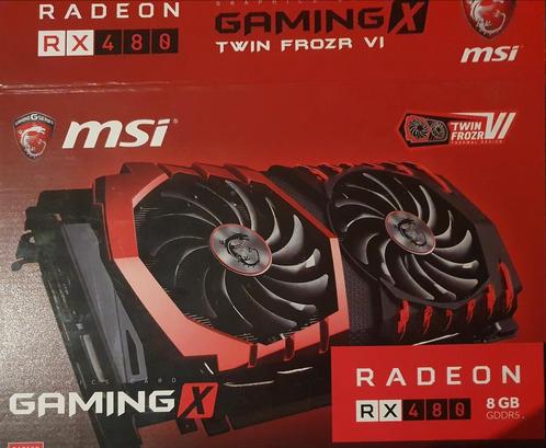 CONGÉLATEUR DOUBLE MSI RADEON RX 480 GAMING X 8 GO, Informatique & Logiciels, Cartes vidéo, Comme neuf, AMD, PCI, GDDR5, DVI, Enlèvement ou Envoi