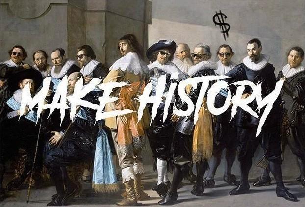 Diamond Painting Make History 50x40cm (rond), Hobby en Vrije tijd, Schilderen, Nieuw, Overige typen, Verzenden