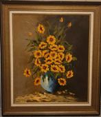 Prachtig schilderij Zonnebloemen op doek, 90x80, Ophalen
