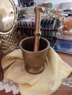 Antiek koperen pot met klopper, Ophalen of Verzenden