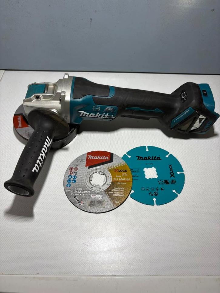 Makita DGA519Z accu 18V haakse slijper 125mm X-LOCK, Doe-het-zelf en Bouw, Gereedschap | Slijpmachines, Gebruikt, Haakse handslijpmachine