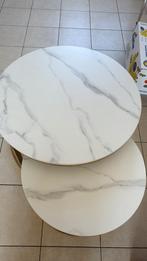 Marmere bijzet tafels, Huis en Inrichting, Ophalen, Gebruikt, Rond