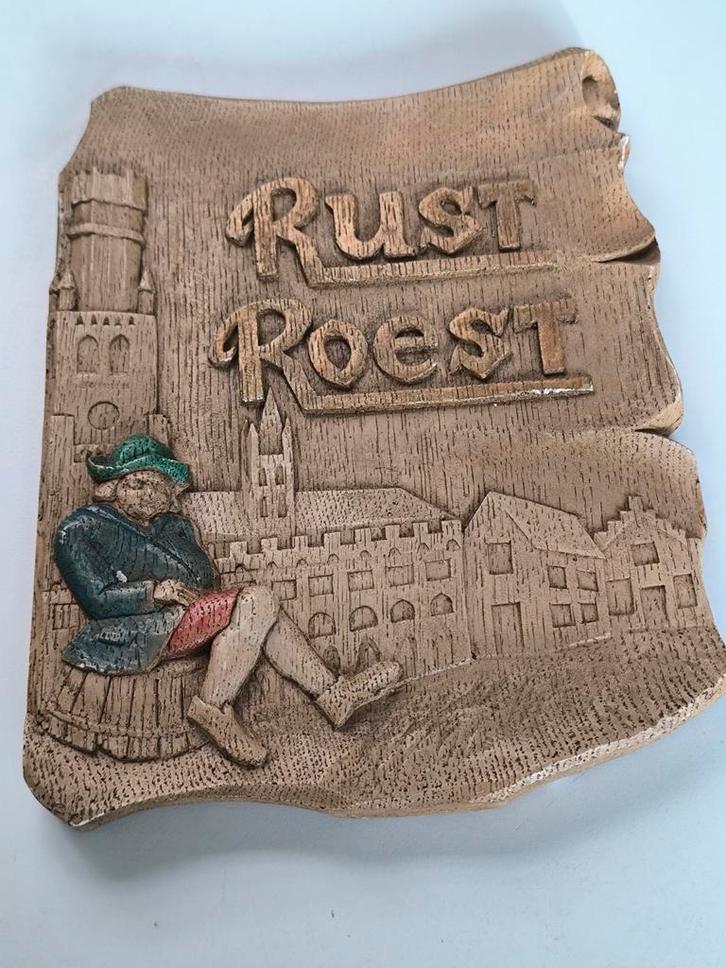 Oud wandbord 'Rust roest', Antiek en Kunst, Antiek | Wandborden en Tegels, Ophalen of Verzenden