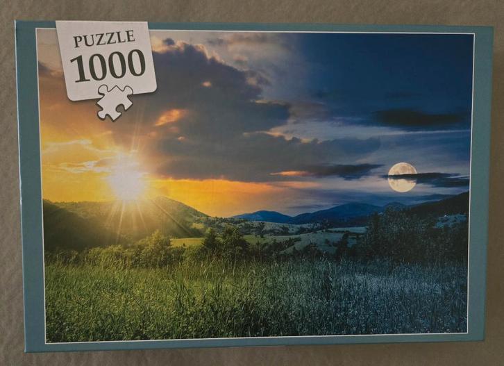 Puzzel 1000 1.000 st. “Day and night”, Hobby en Vrije tijd, Denksport en Puzzels, Zo goed als nieuw, Legpuzzel, 500 t/m 1500 stukjes