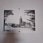 pentekening kerk, Antiek en Kunst, Kunst | Etsen en Gravures, Ophalen of Verzenden