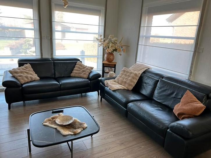 Lederen salon. 3 en 2 zit met 2 relax, Huis en Inrichting, Zetels | Complete zithoeken, Zo goed als nieuw, Leer, Ophalen
