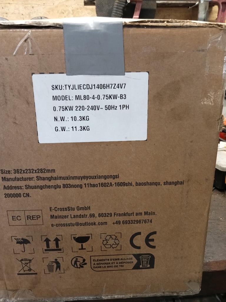 Electrische motor.0.75kw nieuw, Bricolage & Construction, Outillage | Pièces de machine & Accessoires, Enlèvement ou Envoi