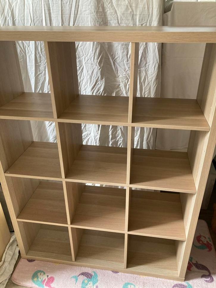 Armoire Ikea Kallax en chêne émaillé 3x4 - 147x112 cm, Maison & Meubles, Armoires | Bibliothèques, Utilisé, Enlèvement