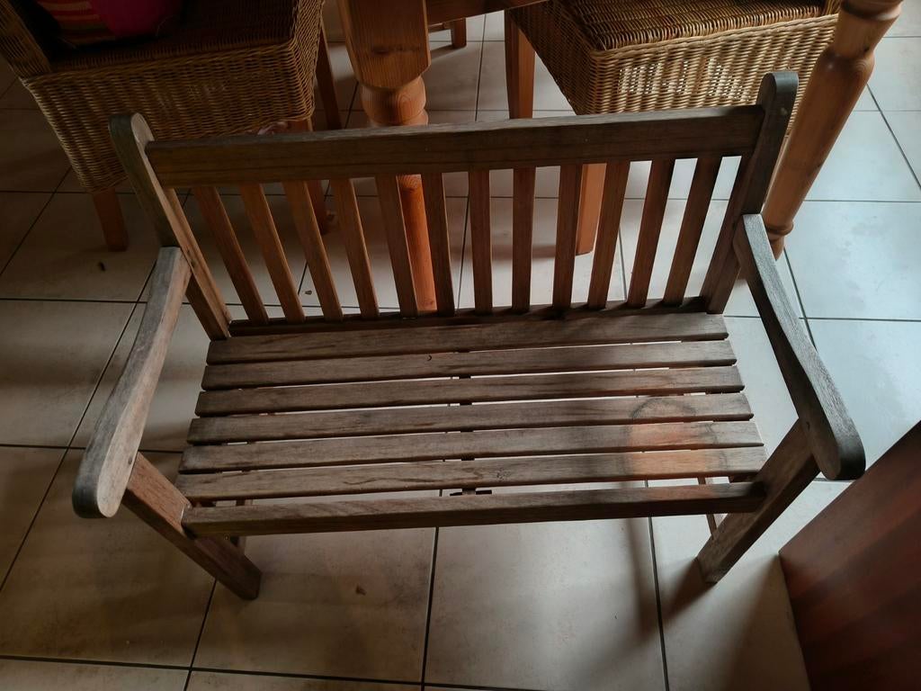 Kinderbank teak, Ophalen