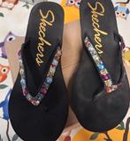 Skechers open sandaal, zwart, Ophalen, Zwart