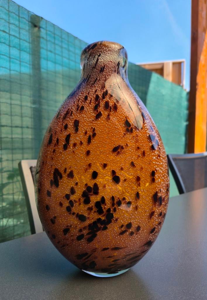 Grote kristallen murano multicolor vaas, Antiek en Kunst, Ophalen