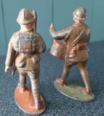 2 oude soldaatjes in metaal /antiek (quiralu/elastolin.. ?), Ophalen of Verzenden