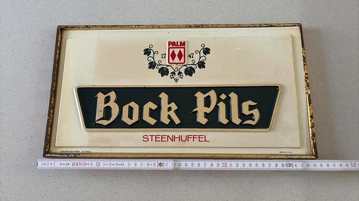 Reclame Bock Pils, Verzamelen, Biermerken, Gebruikt, Reclamebord, Plaat of Schild, Palm, Ophalen